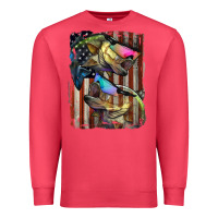 Cardinal American Flag With Bass Fish Premium Sweatshirt - LillyAllenDesigns