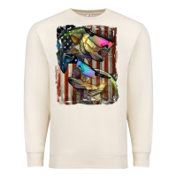 Sandshell American Flag With Bass Fish Premium Sweatshirt - LillyAllenDesigns