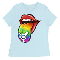 Baby Blue Pride LGBT Sign Tongue Ladies Tee - Jasminsmagicworld