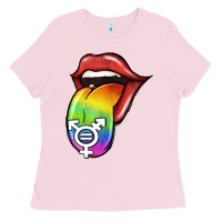 Bubblegum Pink Pride LGBT Sign Tongue Ladies Tee - Jasminsmagicworld