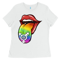 White Pride LGBT Sign Tongue Ladies Tee - Jasminsmagicworld