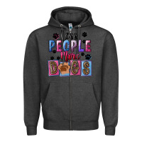 Charcoal Heather Less people more dogs Mother's Day Zipper Hoodie - FaDigitalArtStudio
