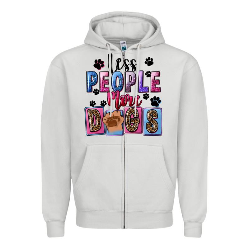 Less People More Dogs Mother's Day Zipper Hoodie by FaDigitalArtStudio | Teevron