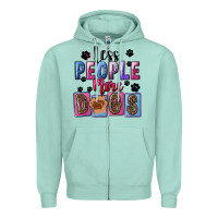 Seafoam Less people more dogs Mother's Day Zipper Hoodie - FaDigitalArtStudio