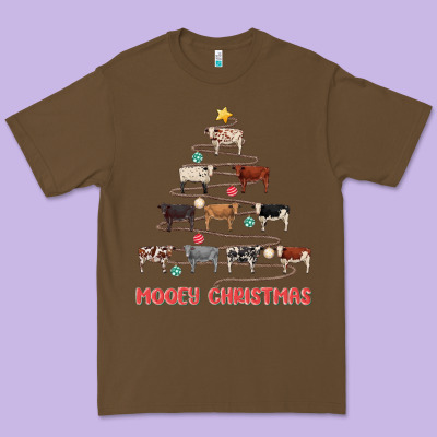 Mooey Christmas Premium Tee Designed By Maliassmallbusiness