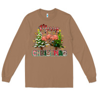 Toasted Coconut Merry Christmas flamingo Long Sleeve Tee - texasbilliewilder