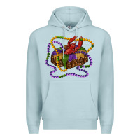 Blue Mist mardi gras craw fish king cake with leopard Premium Hoodie - RanaPortraitStore