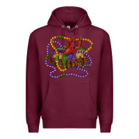 Burgundy mardi gras craw fish king cake with leopard Premium Hoodie - RanaPortraitStore