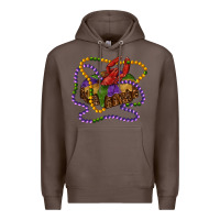 Coffee mardi gras craw fish king cake with leopard Premium Hoodie - RanaPortraitStore