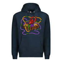 Navy mardi gras craw fish king cake with leopard Premium Hoodie - RanaPortraitStore