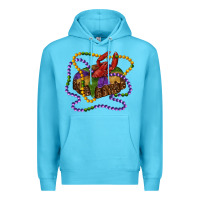 Ocean Blue mardi gras craw fish king cake with leopard Premium Hoodie - RanaPortraitStore