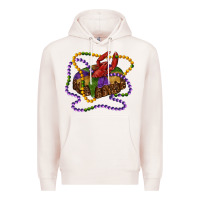 Pale Pink mardi gras craw fish king cake with leopard Premium Hoodie - RanaPortraitStore