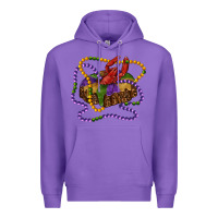 Purple mardi gras craw fish king cake with leopard Premium Hoodie - RanaPortraitStore