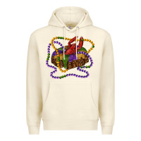 Sandshell mardi gras craw fish king cake with leopard Premium Hoodie - RanaPortraitStore