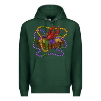 Sports Green mardi gras craw fish king cake with leopard Premium Hoodie - RanaPortraitStore