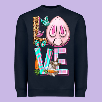 Love Rabbit Easter Day Heavyweight Sweatshirt Designed By Howdyjamesfarm