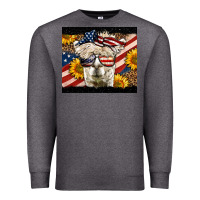Charcoal Heather Western 4th Of July Lama Premium Sweatshirt - LillyAllenDesigns