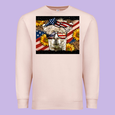 Western 4th Of July Lama Premium Sweatshirt Designed By Lillyallendesigns