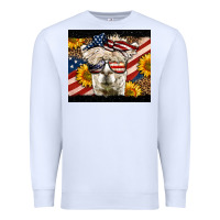 White Western 4th Of July Lama Premium Sweatshirt - LillyAllenDesigns