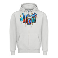 Dove Grey American mom 4th of july Zipper Hoodie - FaDigitalArtStudio