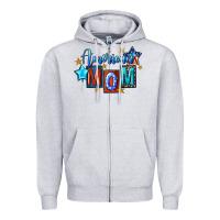 Heather Grey American mom 4th of july Zipper Hoodie - FaDigitalArtStudio