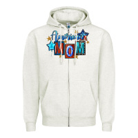 Oatmeal Heather American mom 4th of july Zipper Hoodie - FaDigitalArtStudio