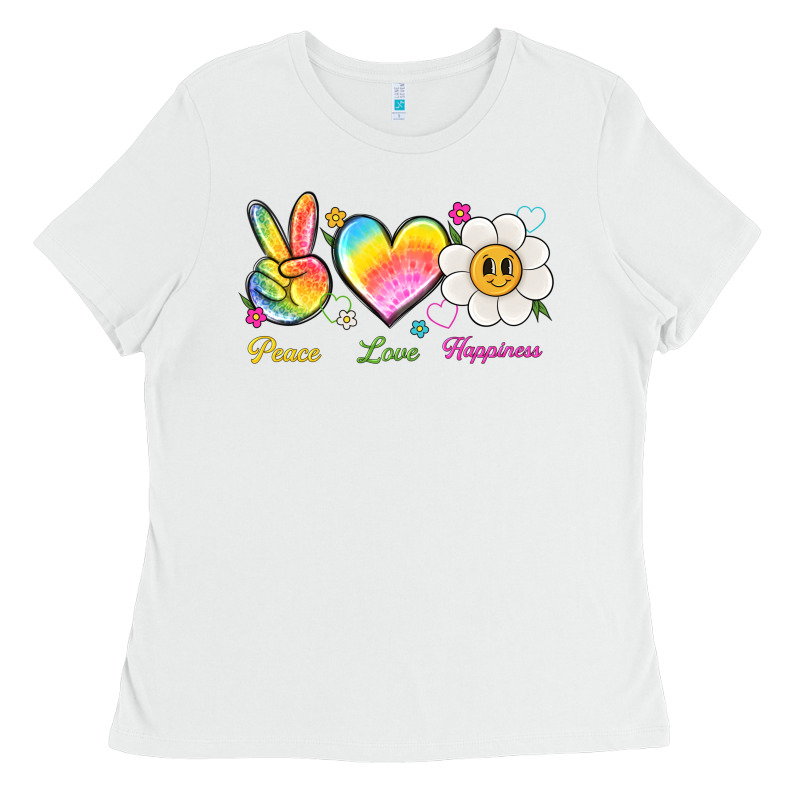 Peace Love Happiness Ladies Tee by NancyCooperArtShop | Teevron