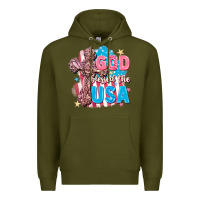 Army Green God Blessed the USA Premium Hoodie - FaDigitalArtStudio