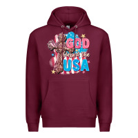 Burgundy God Blessed the USA Premium Hoodie - FaDigitalArtStudio