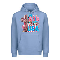 Colony Blue God Blessed the USA Premium Hoodie - FaDigitalArtStudio