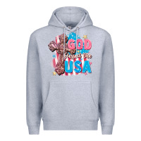 Heather Grey God Blessed the USA Premium Hoodie - FaDigitalArtStudio