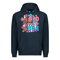 Navy God Blessed the USA Premium Hoodie - FaDigitalArtStudio