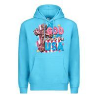 Ocean Blue God Blessed the USA Premium Hoodie - FaDigitalArtStudio