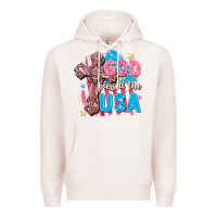 Pale Pink God Blessed the USA Premium Hoodie - FaDigitalArtStudio
