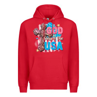 Red God Blessed the USA Premium Hoodie - FaDigitalArtStudio