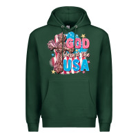 Sports Green God Blessed the USA Premium Hoodie - FaDigitalArtStudio
