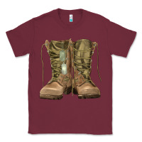Burgundy soldier boots Classic Tee - RanaPortraitStore