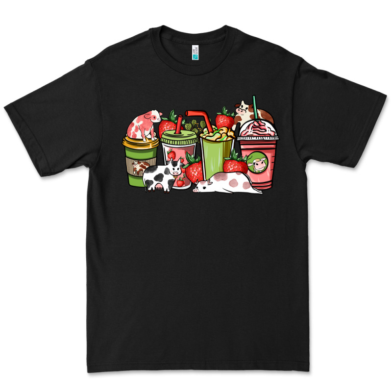 Cow And Strawberry Coffee Cups Premium Tee by NancyCooperArtShop | Teevron