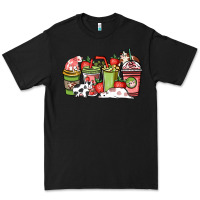 Black cow and strawberry coffee cups Premium Tee - NancyCooperArtShop
