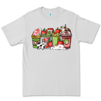 Dove Grey cow and strawberry coffee cups Premium Tee - NancyCooperArtShop
