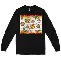 Black Christmas gingerbread cookies and candy cane Long Sleeve Tee - NancyCooperArtShop