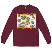 Burgundy Christmas gingerbread cookies and candy cane Long Sleeve Tee - NancyCooperArtShop