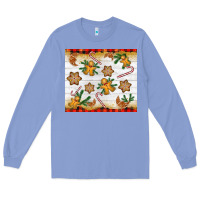 Colony Blue Christmas gingerbread cookies and candy cane Long Sleeve Tee - NancyCooperArtShop