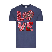 Vintage Denim love  with pink gemstone Vintage Tee - RanaPortraitStore