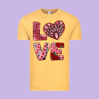 Love  With Pink Gemstone Vintage Tee Designed By Ranaportraitstore