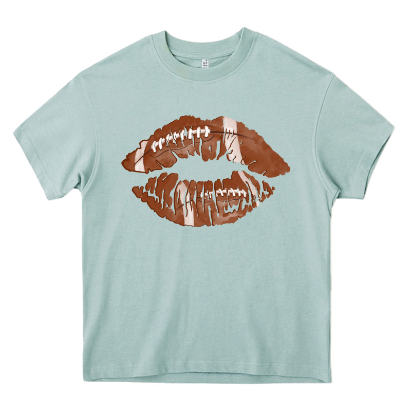 Football Lips Heavy Core Tee by AdoDesignShop | Teevron