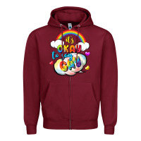 Burgundy its okay to say gay pride Zipper Hoodie - FaDigitalArtStudio