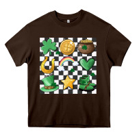 Chocolate Brown checker board lucky charms Heavy Core Tee - MaliasSmallBusiness