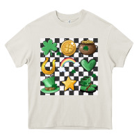 Cream checker board lucky charms Heavy Core Tee - MaliasSmallBusiness