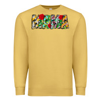 Antique Gold floral animal print mama Premium Sweatshirt - CowhideDigitalArt